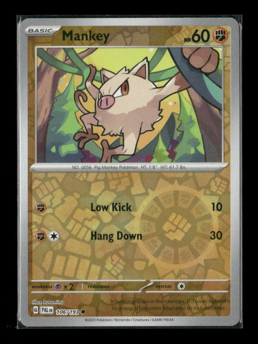 Mankey Common SV02: Paldea Evolved 106/193 LP - Kang's Collectibles