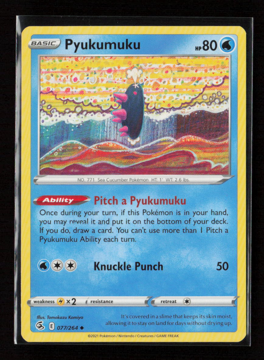 Pyukumuku Uncommon SWSH08: Fusion Strike 077/264 LP