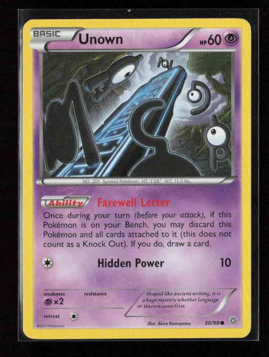 Unown Common XY - Ancient Origins 30/98 LP - Kang's Collectibles