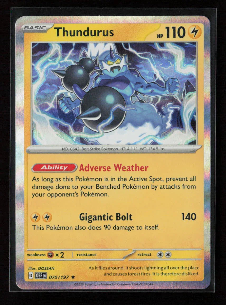 Thundurus Rare SV03: Obsidian Flames 070/197 NM - Kang's Collectibles