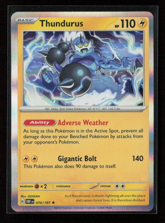 Thundurus Rare SV03: Obsidian Flames 070/197 NM - Kang's Collectibles