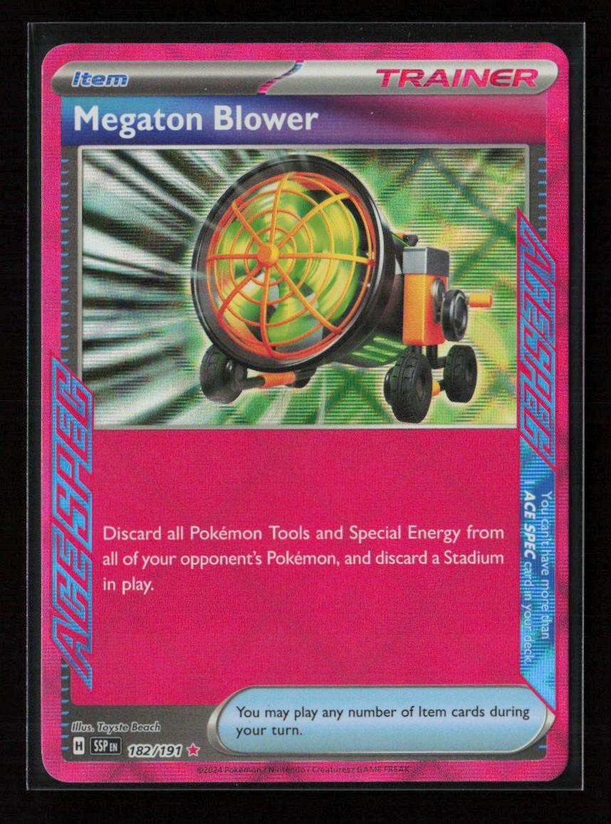 Megaton Blower ACE SPEC Rare SV08: Surging Sparks 182/191 NM - Kang's Collectibles