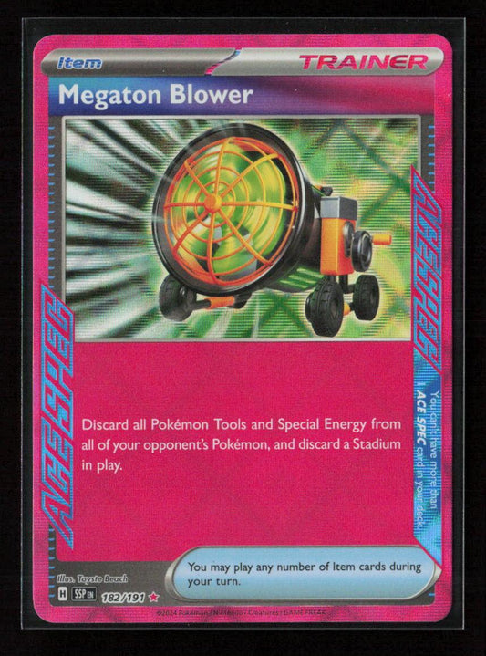 Megaton Blower ACE SPEC Rare SV08: Surging Sparks 182/191 NM - Kang's Collectibles