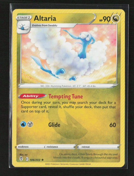 Altaria Rare SWSH07: Evolving Skies 106/203 LP