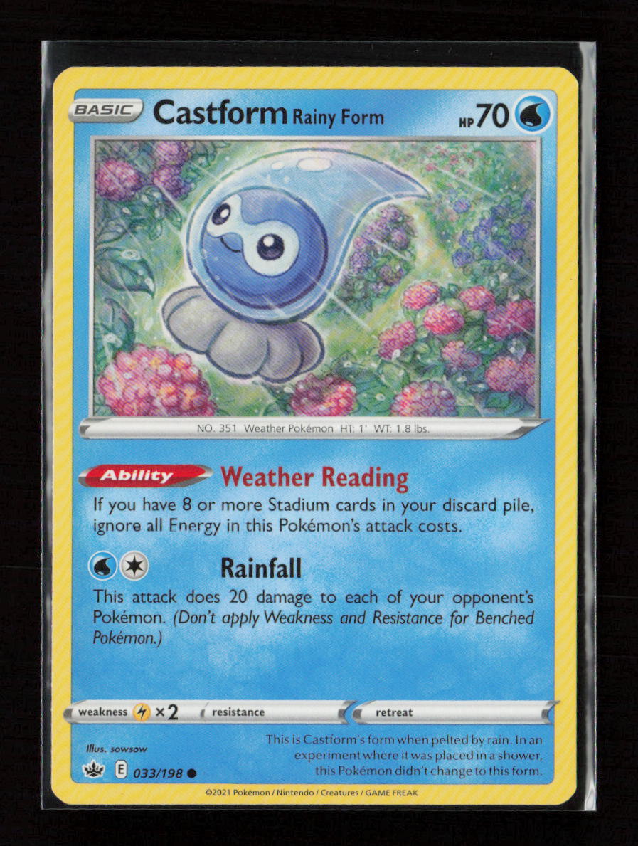 Castform Rainy Form Common SWSH06: Chilling Reign 033/198 LP