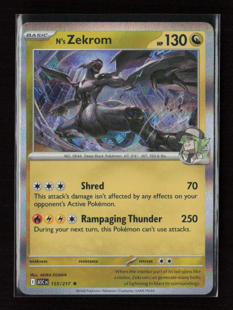 N's Zekrom Rare ME: Ascended Heroes 155/217 NM