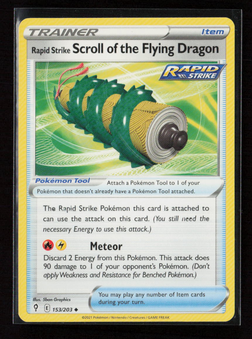 Rapid Strike Scroll of the Flying Dragon Uncommon SWSH07: Evolving Skies 153/203 LP
