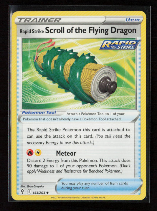 Rapid Strike Scroll of the Flying Dragon Uncommon SWSH07: Evolving Skies 153/203 LP