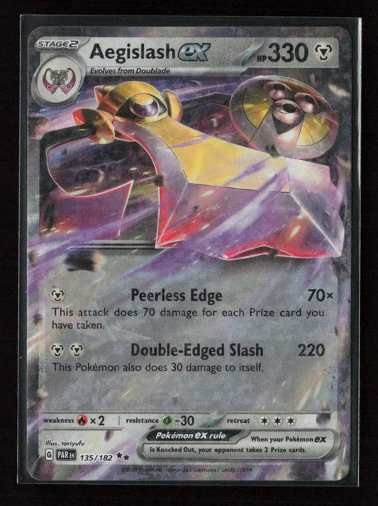 Aegislash ex Double Rare SV04: Paradox Rift 135/182 NM - Kang's Collectibles