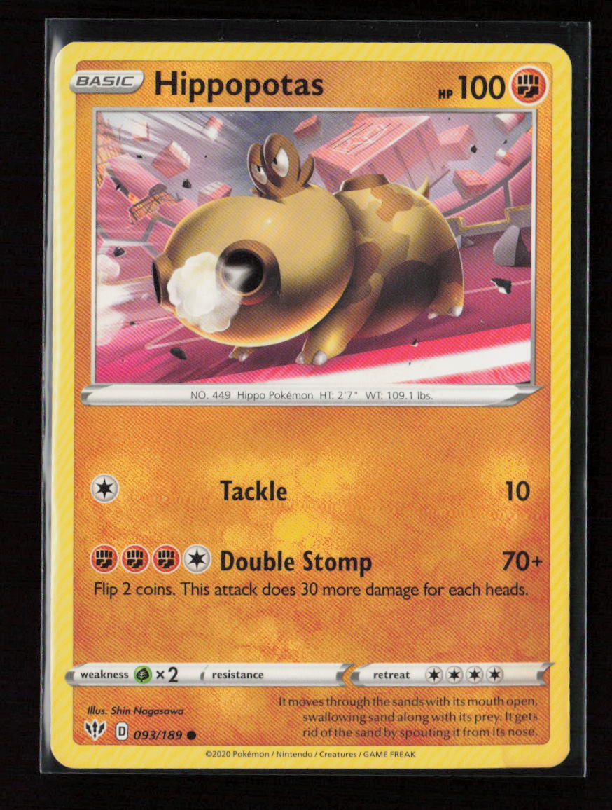 Hippopotas Common SWSH03: Darkness Ablaze 093/189 LP