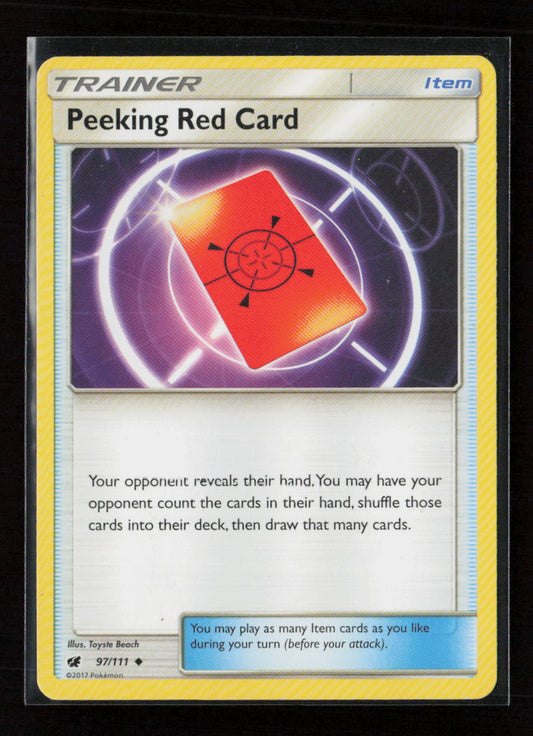 Peeking Red Card Uncommon SM - Crimson Invasion 97/111 LP