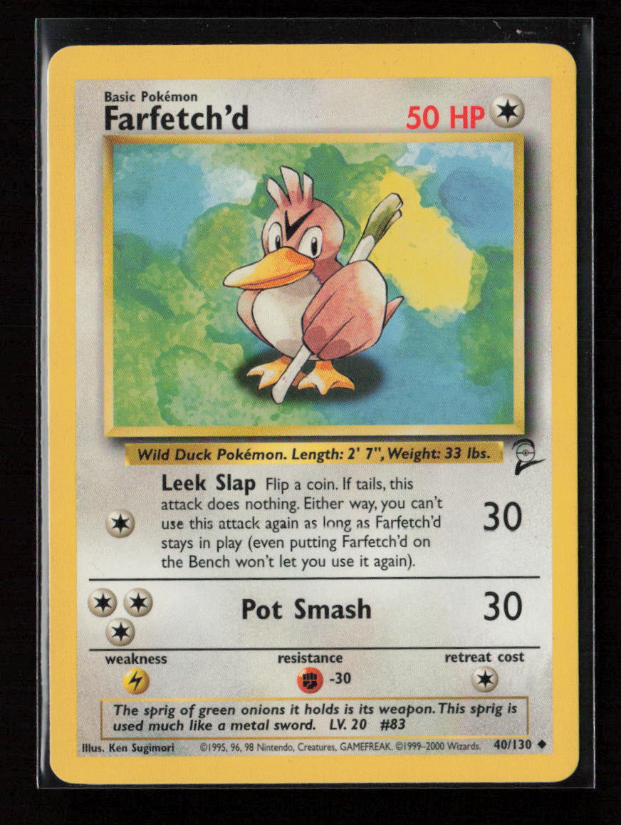 Farfetch'd Uncommon Base Set 2 040/130 LP
