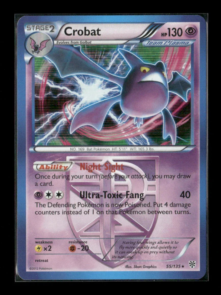 Crobat (Team Plasma) Holo Rare Plasma Storm 55/135 NM - Kang's Collectibles