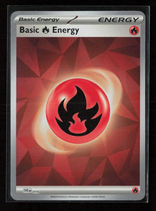 Basic Fire Energy (Cracked Ice Holo) Common SVE: Scarlet & Violet Energies 010 NM - Kang's Collectibles