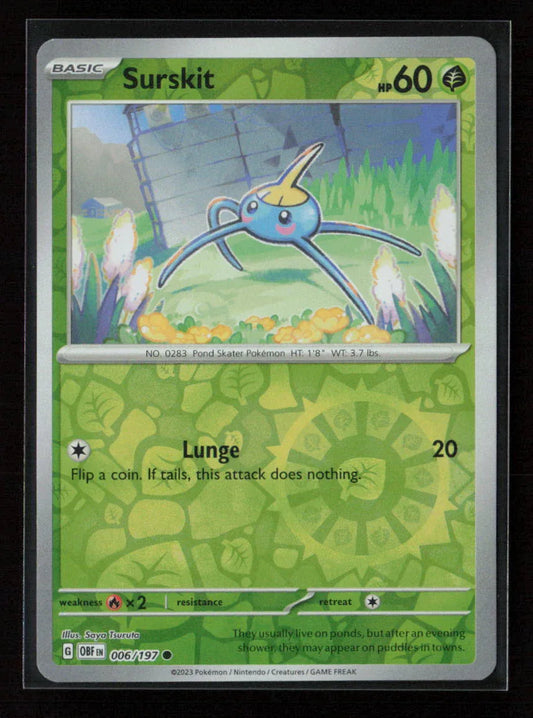 Surskit Common SV03: Obsidian Flames 006/197 NM - Kang's Collectibles