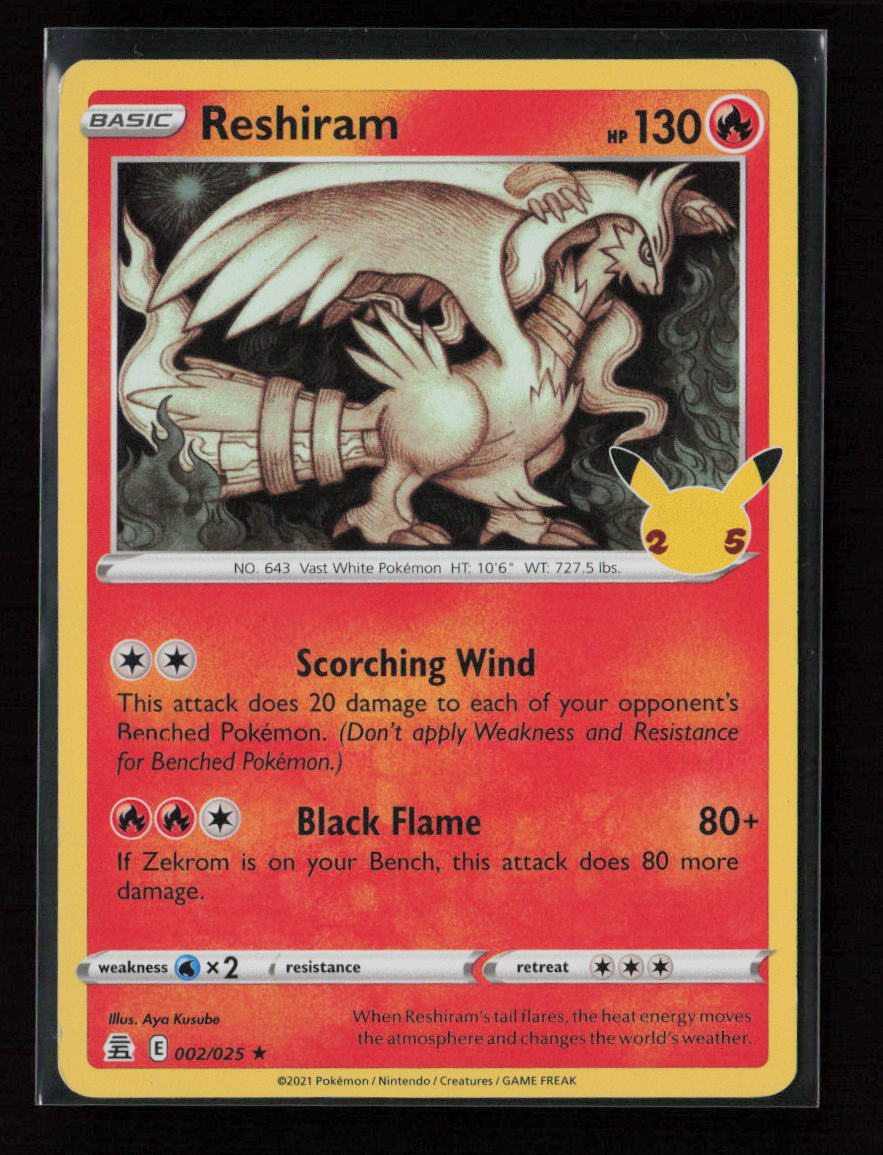 Reshiram Holo Rare Celebrations 002/025 NM