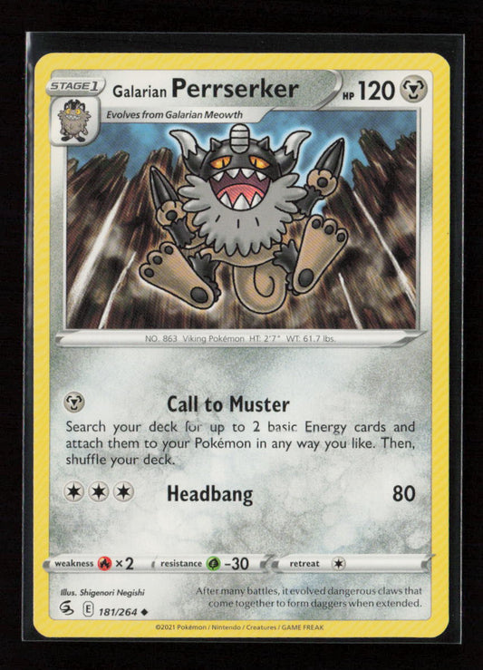 Galarian Perrserker Uncommon SWSH08: Fusion Strike 181/264 LP