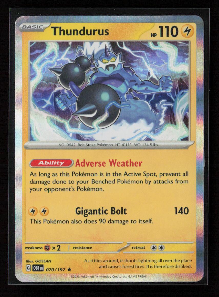 Thundurus Rare SV03: Obsidian Flames 070/197 NM - Kang's Collectibles