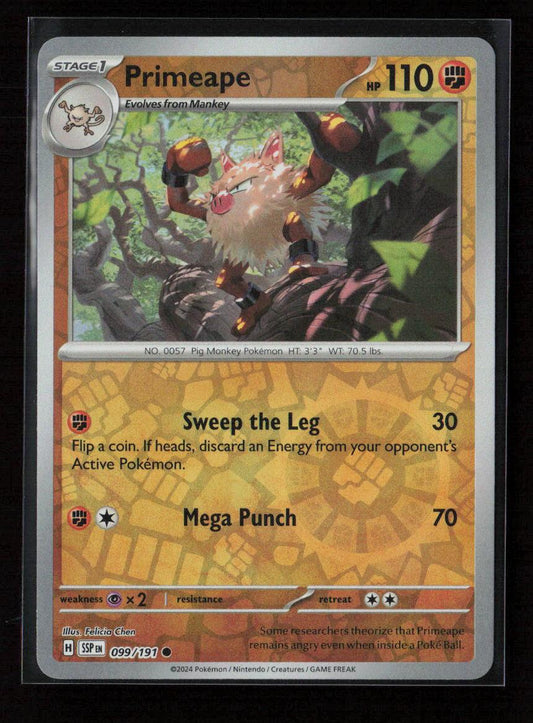 Primeape Common SV08: Surging Sparks 099/191 NM - Kang's Collectibles