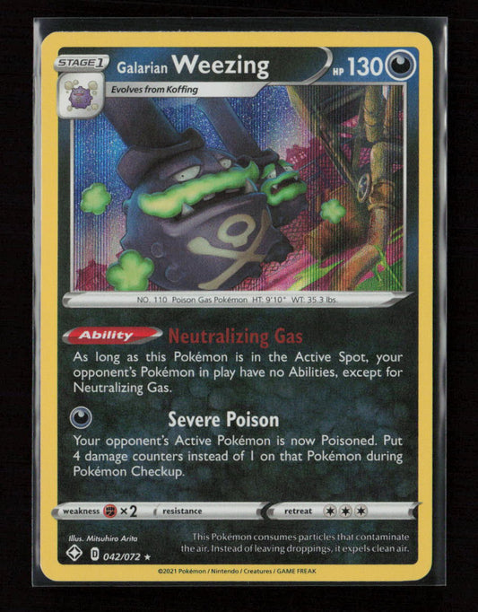 Galarian Weezing Holo Rare Shining Fates 042/072 LP