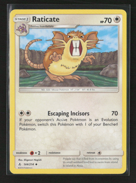 Raticate Uncommon SM - Unbroken Bonds 144/214 LP