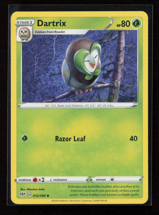 Dartrix Uncommon SWSH03: Darkness Ablaze 012/189 LP