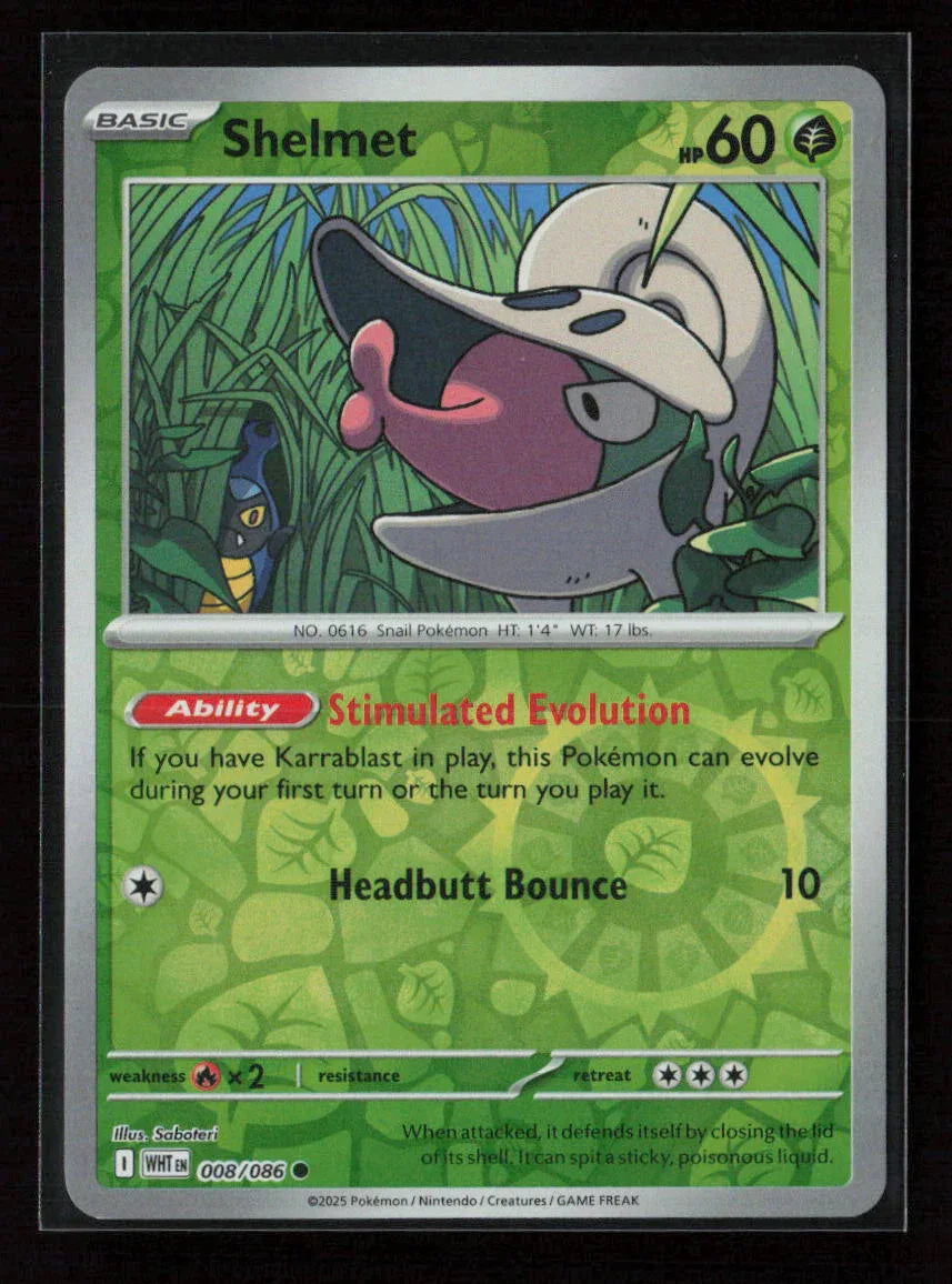 Shelmet Common SV: White Flare 008/086 NM - Kang's Collectibles
