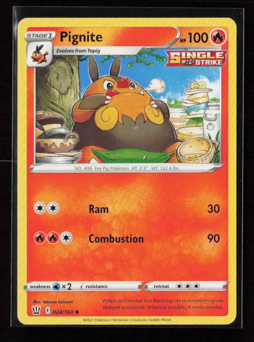 Pignite Uncommon SWSH05: Battle Styles 024/163 LP