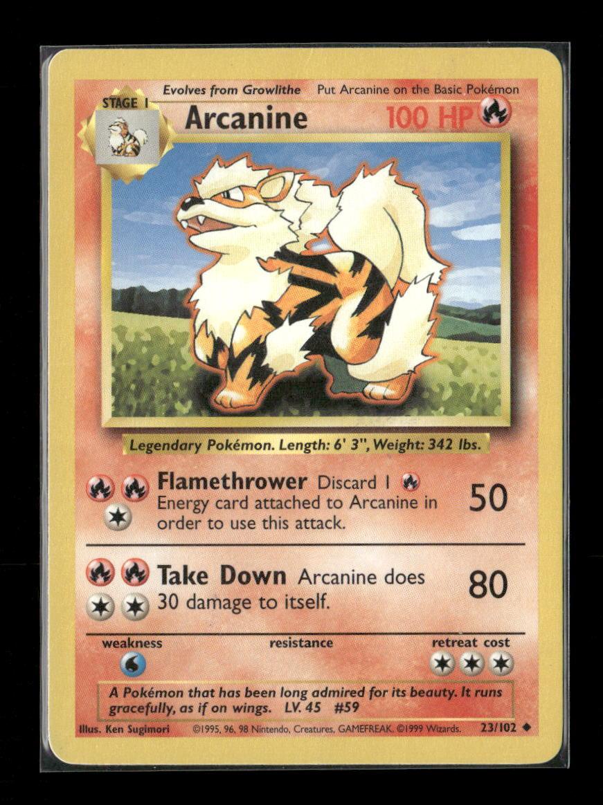 Arcanine Uncommon Base Set 023/102 LP - Kang's Collectibles