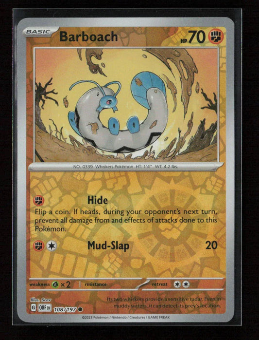 Barboach Common SV03: Obsidian Flames 108/197 NM - Kang's Collectibles