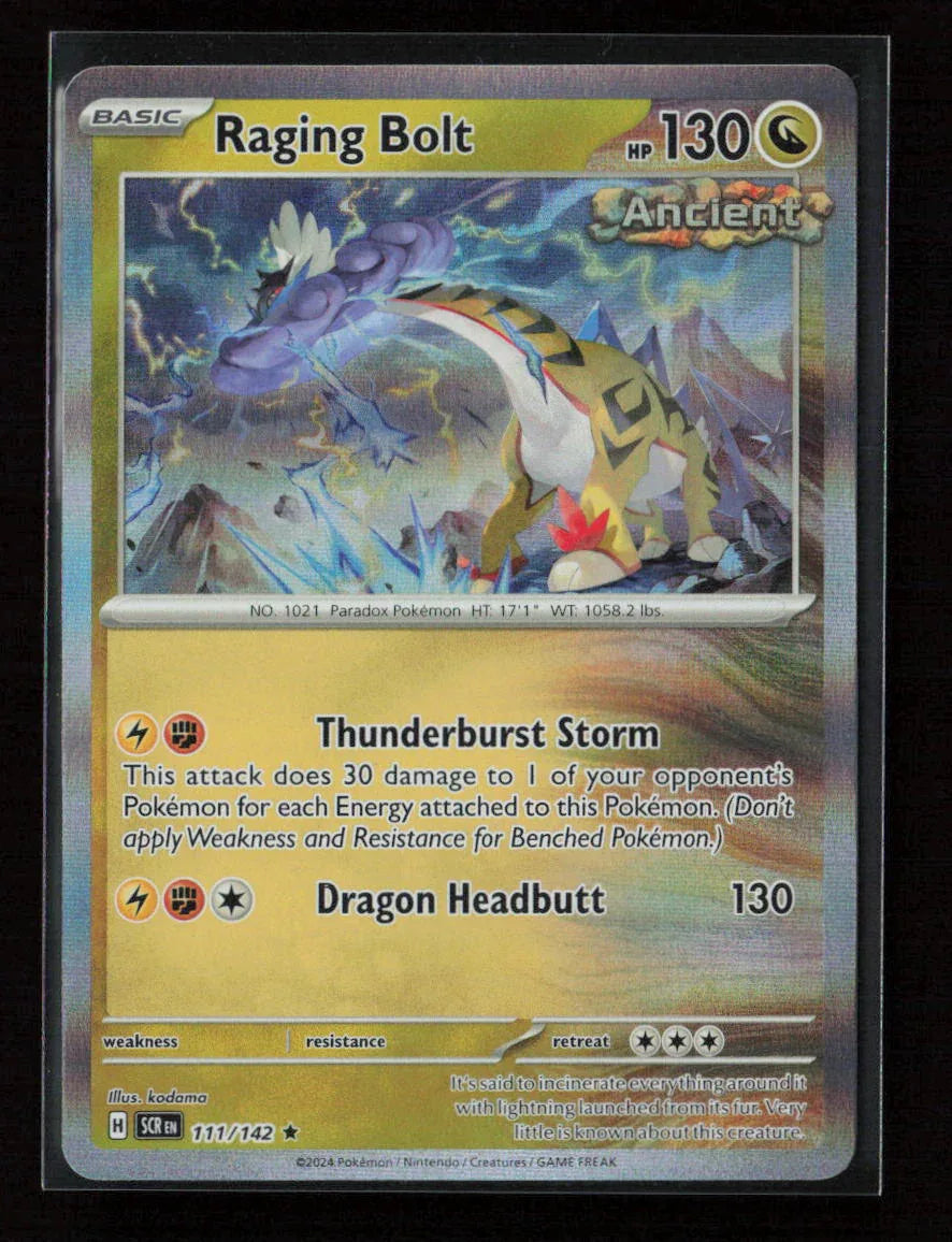 Raging Bolt Rare SV07: Stellar Crown 111/142 NM - Kang's Collectibles
