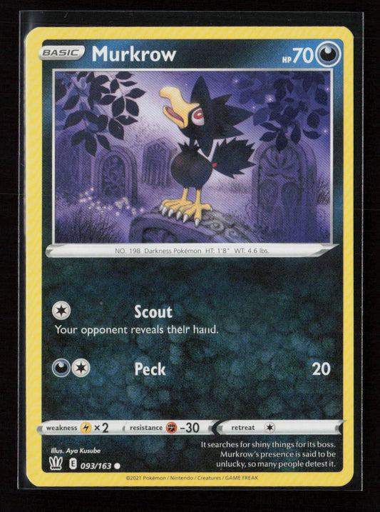 Murkrow Common SWSH05: Battle Styles 093/163 LP