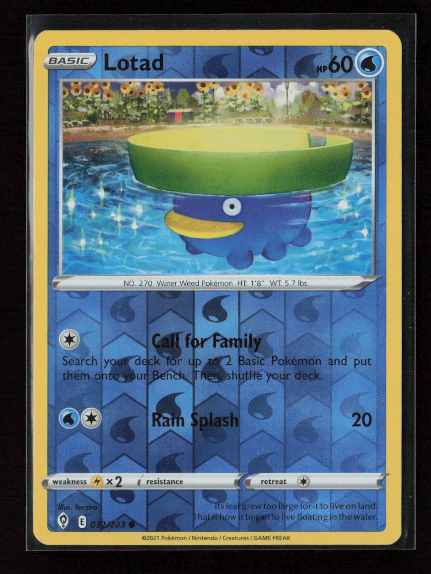 Lotad Common SWSH07: Evolving Skies 032/203 NM