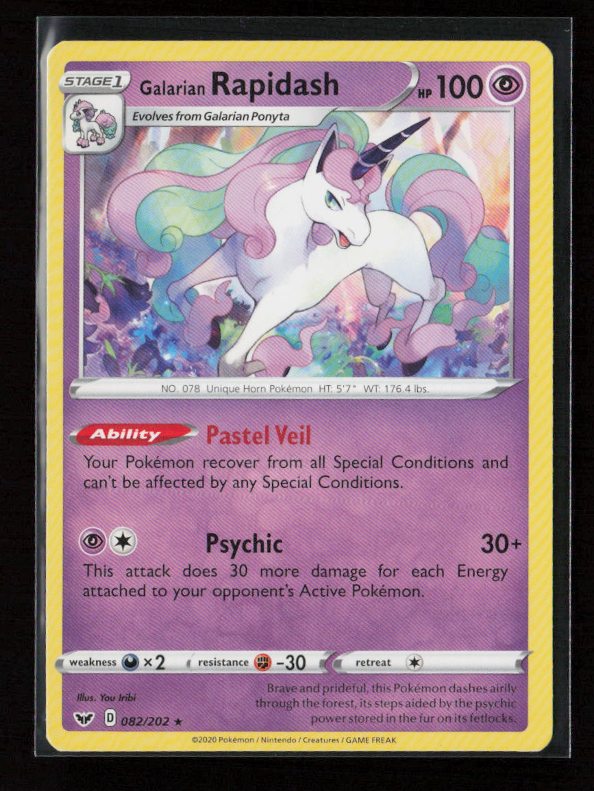 Galarian Rapidash Rare SWSH01: Sword & Shield Base Set 082/202 LP
