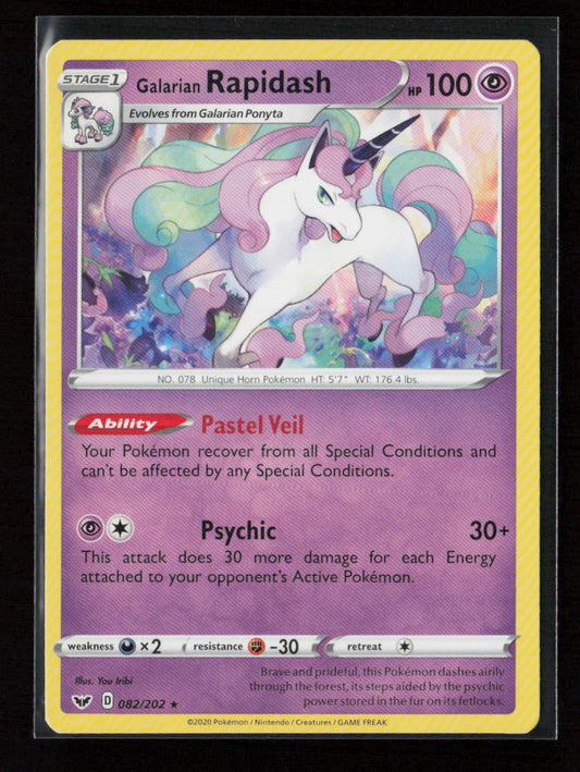 Galarian Rapidash Rare SWSH01: Sword & Shield Base Set 082/202 LP