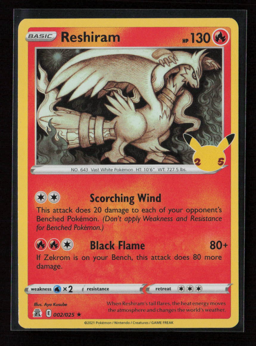 Reshiram Holo Rare Celebrations 002/025 NM