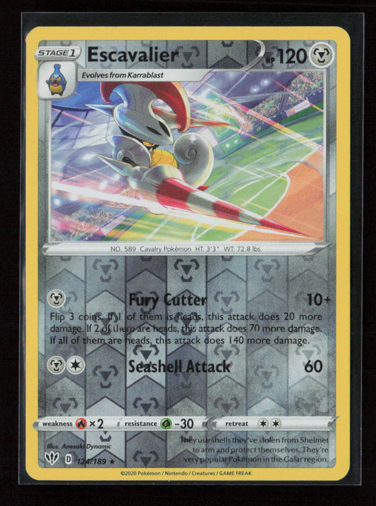 Escavalier Rare SWSH03: Darkness Ablaze 124/189 NM