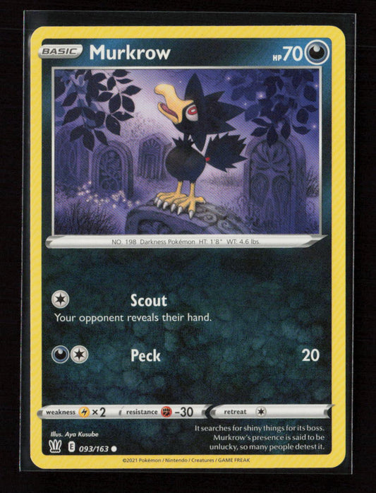 Murkrow Common SWSH05: Battle Styles 093/163 LP