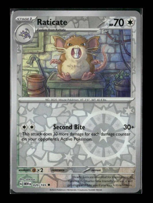 Raticate Uncommon SV: Scarlet & Violet 151 020/165 LP - Kang's Collectibles