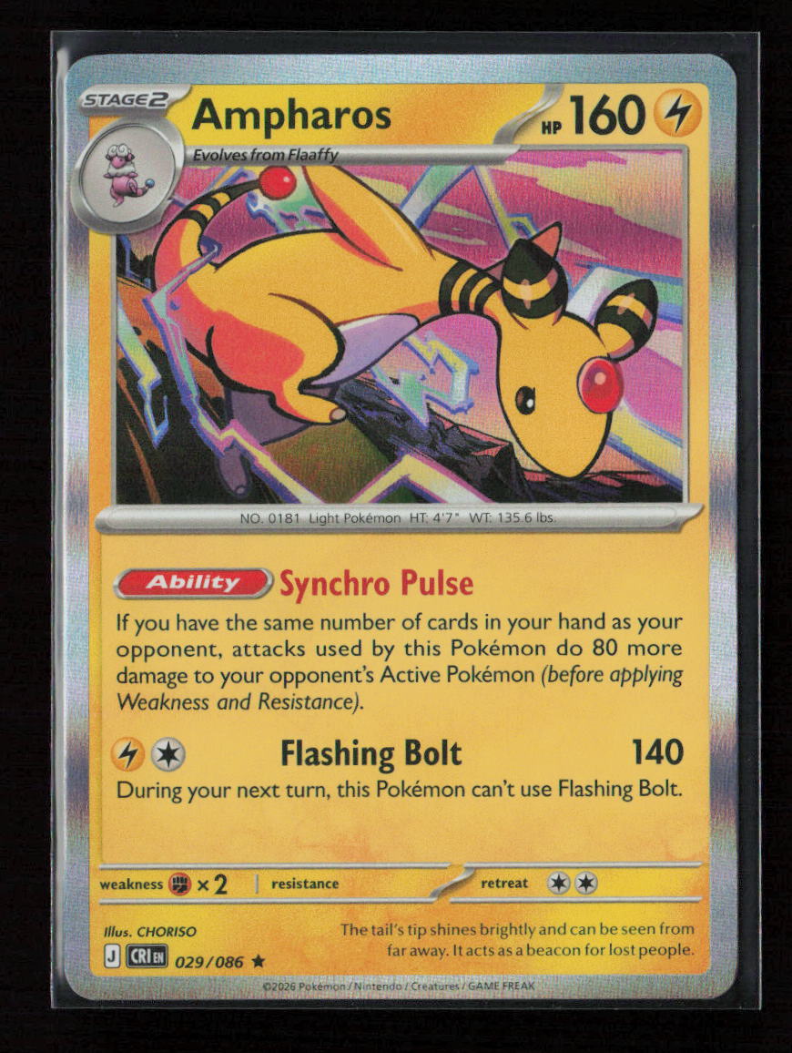 Ampharos - Rare ME04: Chaos Rising 029/086 NM
