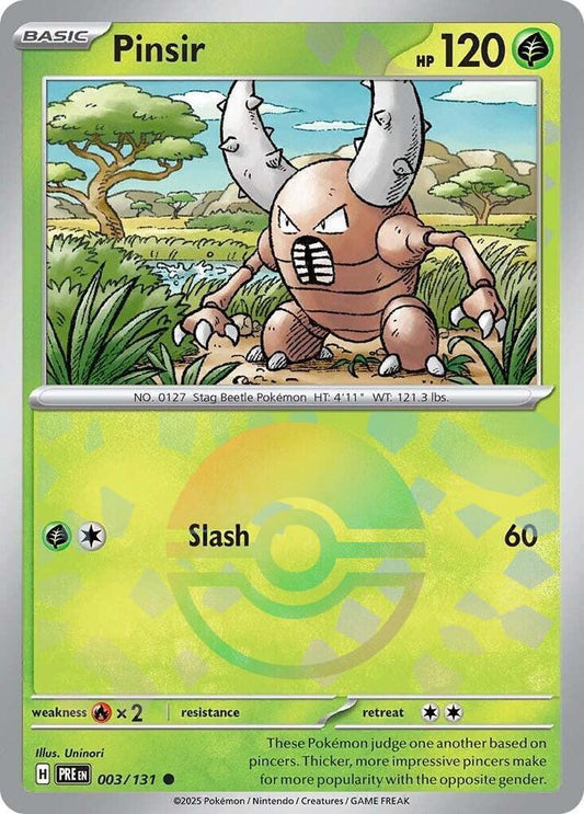 Pinsir (Poke Ball Pattern) Common SV: Prismatic Evolutions 003/131 NM - Kang's Collectibles