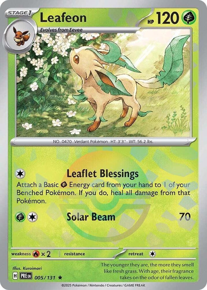 Leafeon (Poke Ball Pattern) Rare SV: Prismatic Evolutions 005/131 NM - Kang's Collectibles