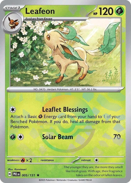 Leafeon (Poke Ball Pattern) Rare SV: Prismatic Evolutions 005/131 NM - Kang's Collectibles