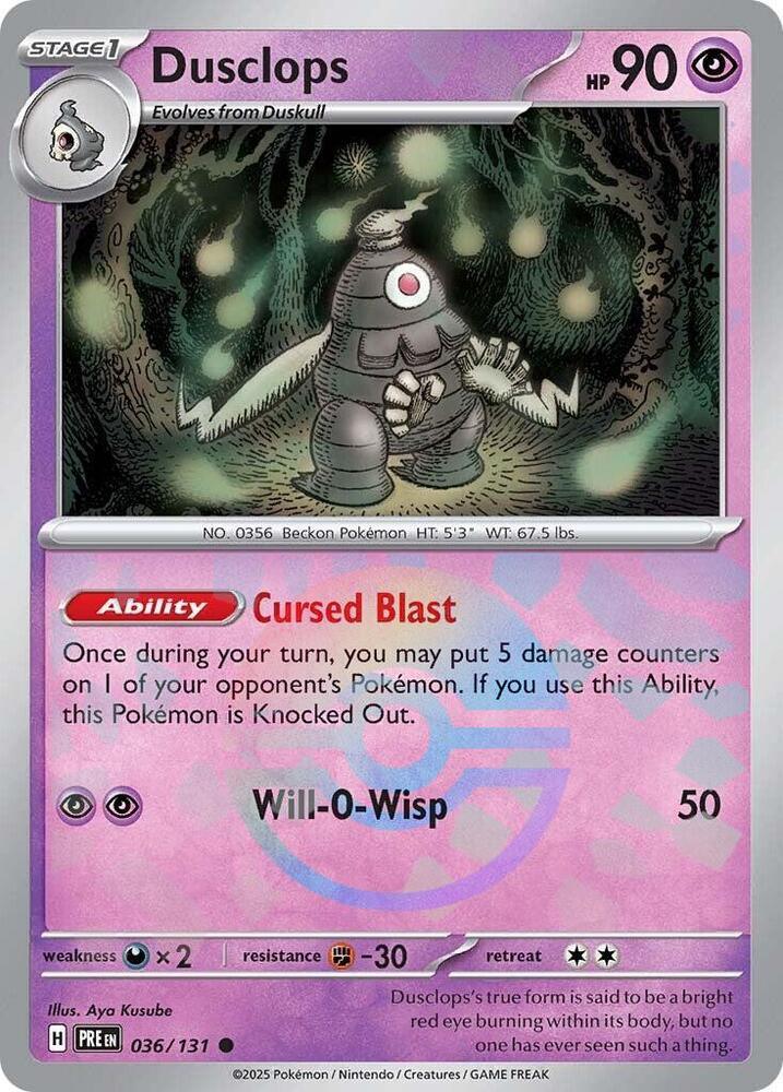 Dusclops (Poke Ball Pattern) Common SV: Prismatic Evolutions 036/131 NM - Kang's Collectibles