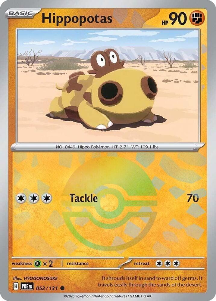 Hippopotas (Poke Ball Pattern) Common SV: Prismatic Evolutions 052/131 NM - Kang's Collectibles