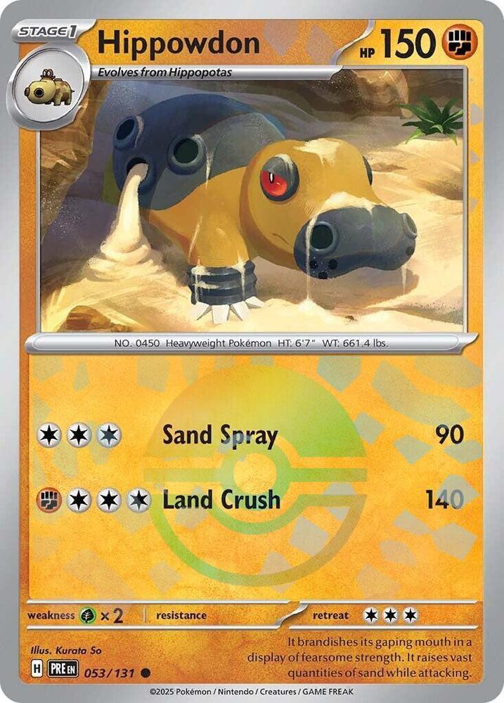 Hippowdon (Poke Ball Pattern) Common SV: Prismatic Evolutions 053/131 NM - Kang's Collectibles