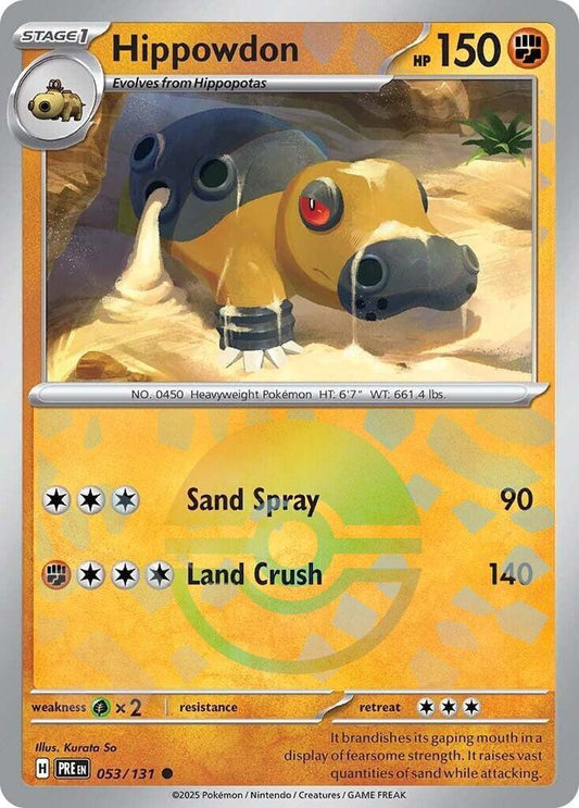 Hippowdon (Poke Ball Pattern) Common SV: Prismatic Evolutions 053/131 NM - Kang's Collectibles