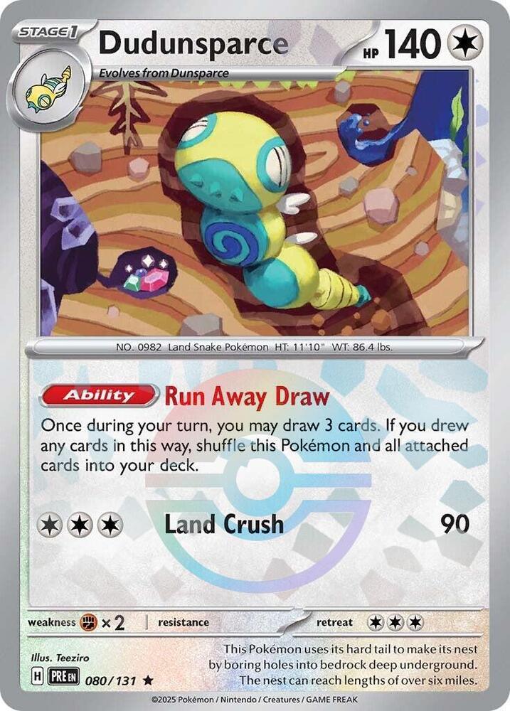 Dudunsparce (Poke Ball Pattern) Rare SV: Prismatic Evolutions 080/131 NM - Kang's Collectibles