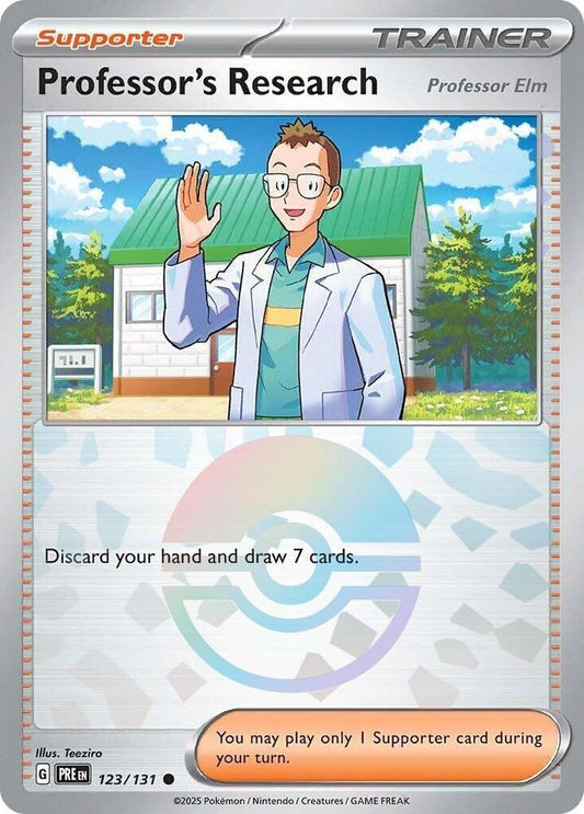 Professor's Research [Professor Elm] (Poke Ball Pattern) Common SV: Prismatic Evolutions 123/131 NM - Kang's Collectibles
