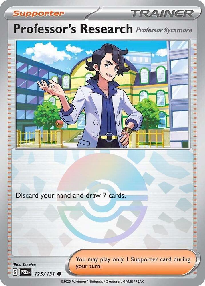 Professor's Research [Professor Sycamore] (Poke Ball Pattern) Common SV: Prismatic Evolutions 125/131 NM - Kang's Collectibles